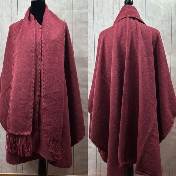 Estirpe Inca Alpaca 100% Poncho Button Front Scarf Attached Cozy Elegant Luxury - Picture 12 of 16